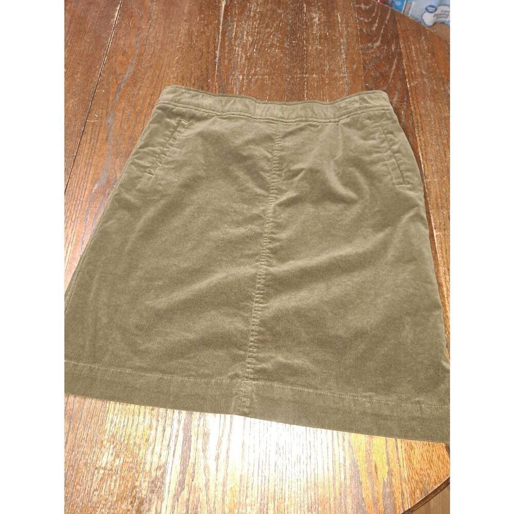 Large Laura Scott Brown Corduroy Elastic Waist Knee Length Skirt